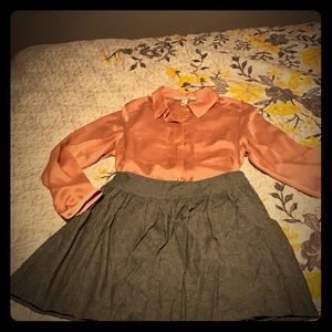 Blush silky button down